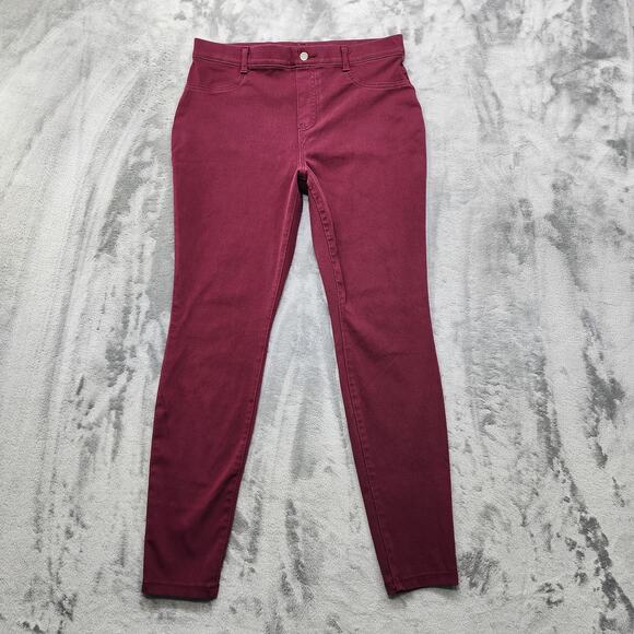 Time and Tru Denim - Time and Tru Jeans Womens L Red Burgundy High Rise Jegging Stretch Denim Casual